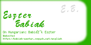 eszter babiak business card